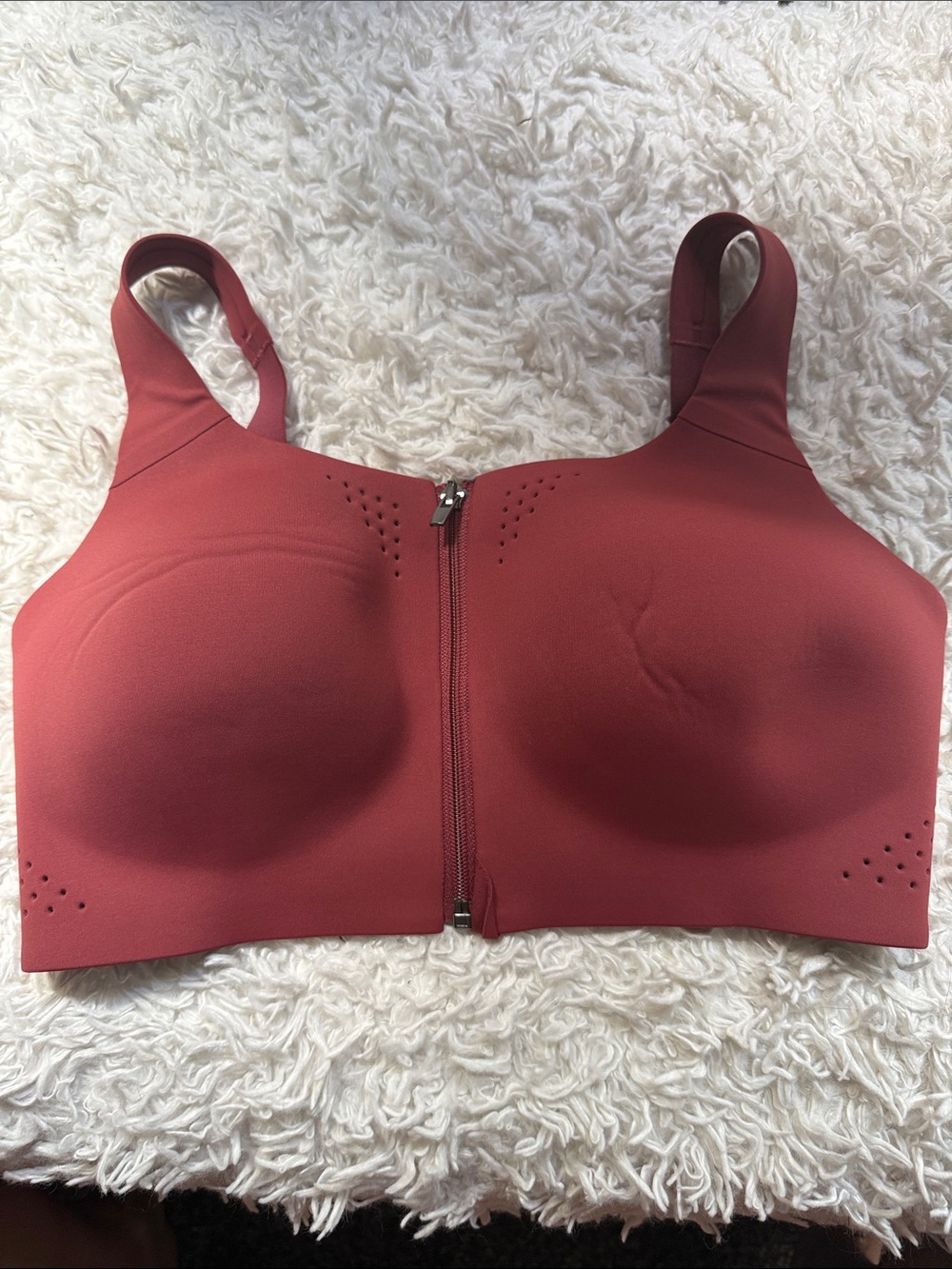 Victoria's Secret Brick Red Front-Zip Sports Bra